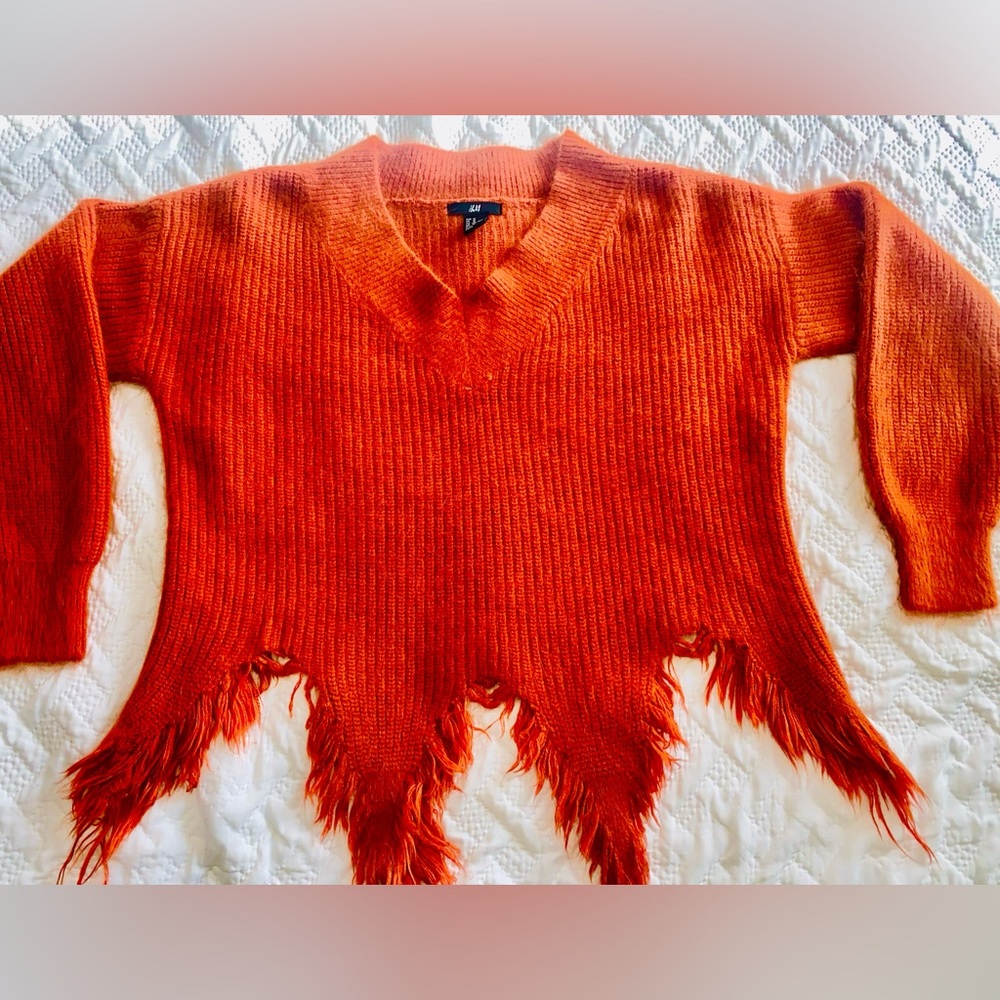 H&M Tangerine Rabbit Hair Sweater